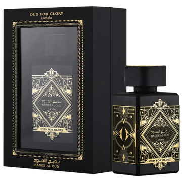 Lattafa Bade'e Al Oud Oud For Glory Carton and Bottle