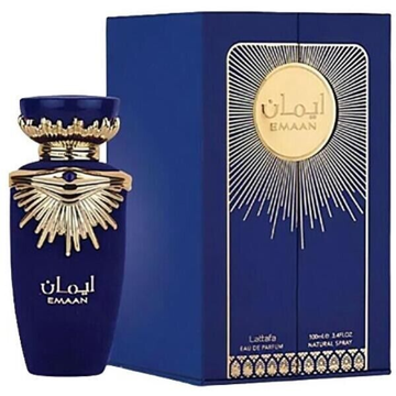 Lattafa Emaan Bottle and Carton