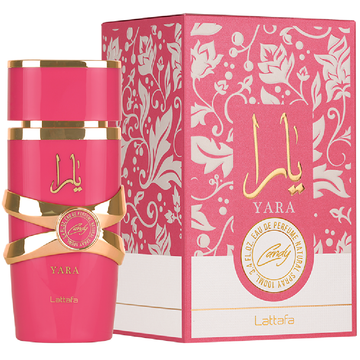 Lattafa Yara Candy Bottle and Carton