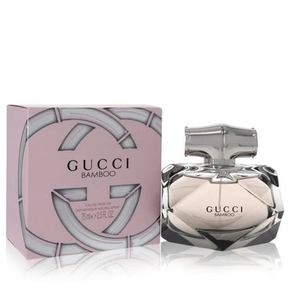 Gucci Bamboo perfume bottle and packaging on a white background