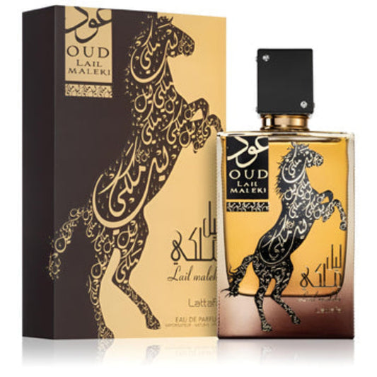 Lattafa Oud Lail Maleki Carton and Bottle 